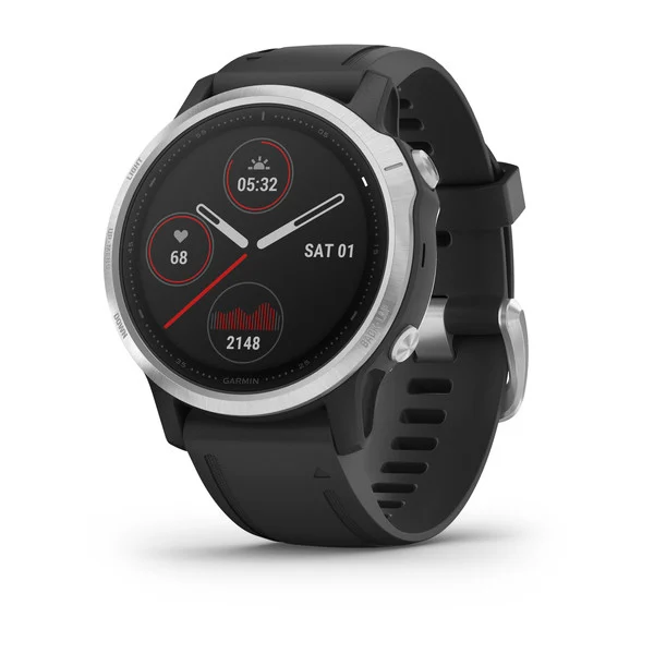 Garmin Fenix 6S GPS Watch Silver With Black Band